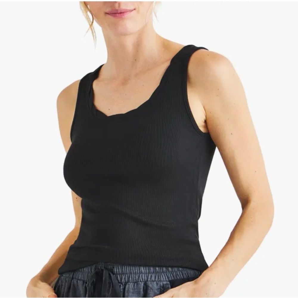Splendid Black Ciara Ribbed Tank Top